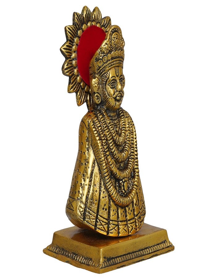 Webelkart Premium Baba Khatu Shyam ji Idol Statue Showpiece for Home and Pooja Decoration | Khatu Shyam Murti for Home and Car Dashboard | Diwali Corporate Gifting (Gold, 6.5 Inches) - Image 3